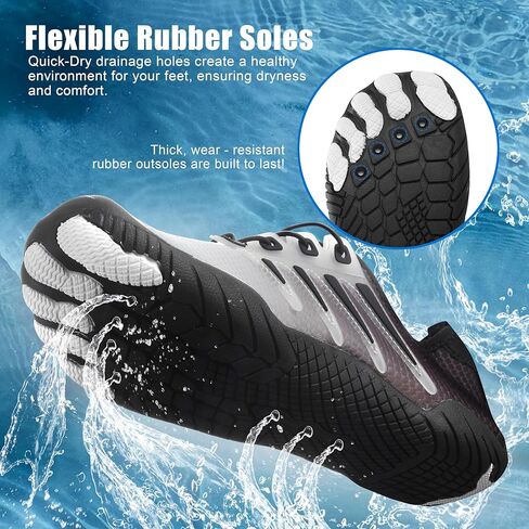 Water Shoes for Men Women, Quick-Dry Barefoot Aquashoes for Beach Swim, Water Sports Like Surf Kayak Yoga, Water Park in Kuwait