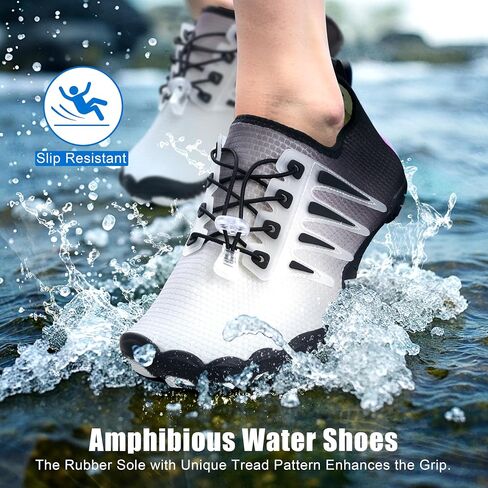 Water Shoes for Men Women, Quick-Dry Barefoot Aquashoes for Beach Swim, Water Sports Like Surf Kayak Yoga, Water Park in Kuwait