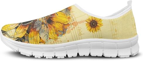 Trendy Print Womens Shoes Slip-on Walking Shoes Sneakers Breathable Mesh Casual Footwear in Kuwait