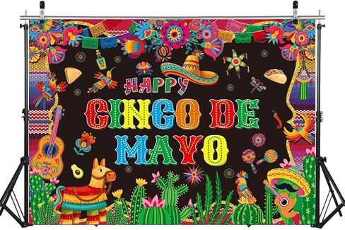Cinco de Mayo Banner Backdrop 7x5ft Mexican Fiesta التصوير in Kuwait