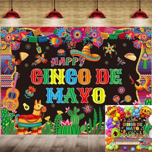 Cinco de Mayo Banner Backdrop 7x5ft Mexican Fiesta التصوير in Kuwait