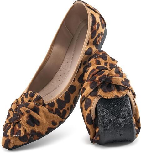 Aomigoct Comfortable Dressy Flats for Women: Cushioned Insole & Lightweight for All-Day Office Comfort - Slip On & Foldable for Working Professional with Bow in Saudi Arabia