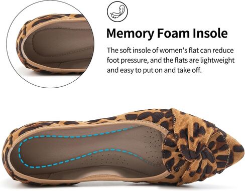 Aomigoct Comfortable Dressy Flats for Women: Cushioned Insole & Lightweight for All-Day Office Comfort - Slip On & Foldable for Working Professional with Bow in Saudi Arabia