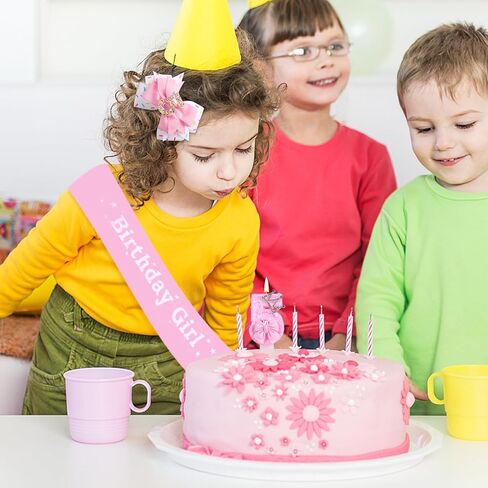 Birthday Decorations for Girls, Including Birthday and Sash Number Candles 5 Birthday Hair Bow for Baby Girls in Saudi Arabia