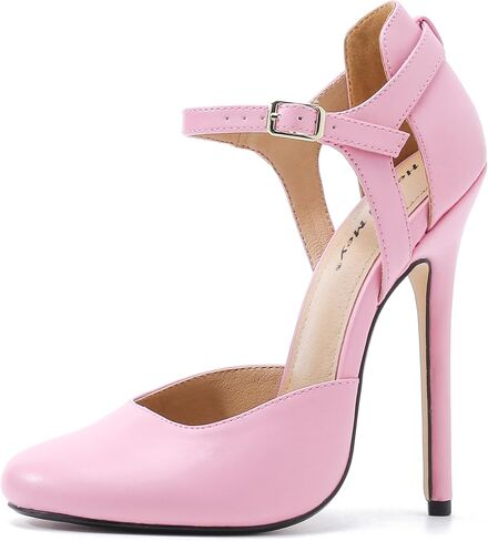 Unisex Men's Women's Round Toe High Heels Stiletto Patent Leather Heels Ankle Strap Pumps Dress Party Shoes in Saudi Arabia
