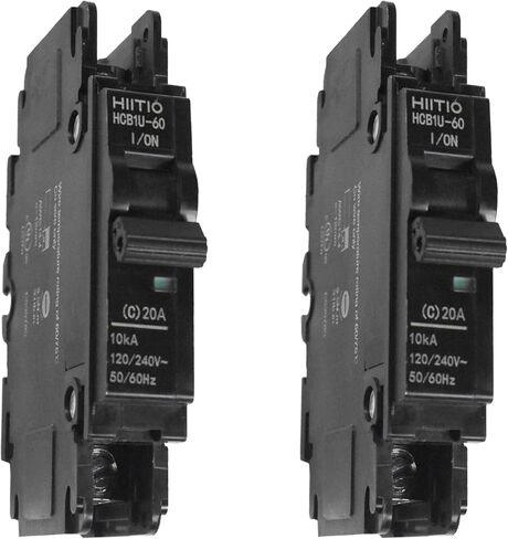 قاطع دائرة مصغر HQRP UL 489، سلسلة HCB1U-60C20/1، قاطع قطب واحد، 120/240 فولت تيار متردد، 20 أمبير in Saudi Arabia