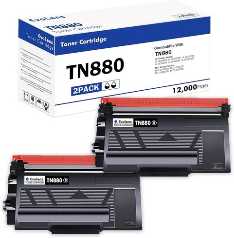 خرطوشة حبر TN760 عالية الإنتاجية متوافقة مع TN-760 TN 760 TN-730 TN 730 استبدال مسحوق الحبر لطابعة Brother HL-L2325DW MFC-L2690DW DCP-L2550DW (أسود، عبوتان) in Saudi Arabia
