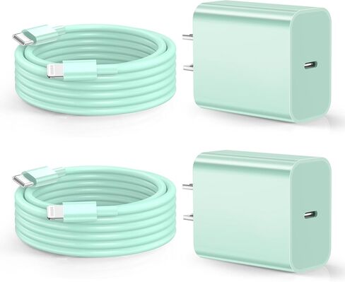 Dayoncy متوافق مع شاحن iPhone للشحن السريع، شاحن حائط USB C بقدرة 20 وات مع 3 عبوات بطول 10 أقدام USB C إلى كابل Lightning، كابل هاتف شحن سريع متوافق مع الهاتف 14/13/12/12 Pro Max/11/Xs Max/XR in Saudi Arabia