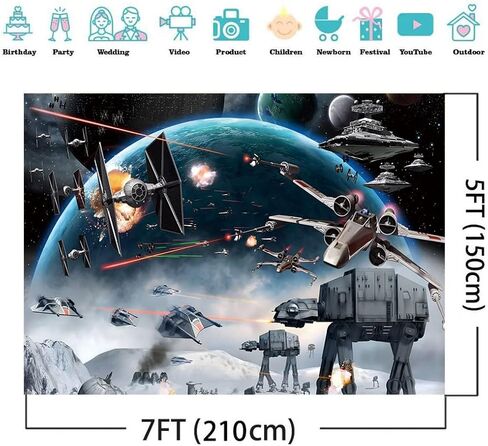 7X5FT Spaceship Backdrop Science Fiction Series Earth Backdrops Photography Photo Background Children's Room Decorative Background DH-500 Blue in Saudi Arabia