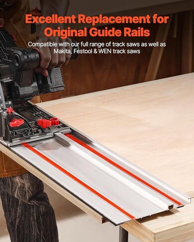 تشمل Rail Guide Saw Guide ، 55 عامًا في نطاق القطع ، 2 27.5 في قضبان دليل مقدمة من الألومنيوم وموصل واحد ، متوافق مع Makita ، Festool & Wen Track Saws ، لتخفيضات الطول الخشبية لفترة أطول in Kuwait