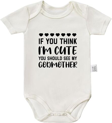 If You Think I'm Cute You Should See My Godmother Bodysuit, Mommy and Newborn Clothes Cotton Romper 0-24 Month in Saudi Arabia
