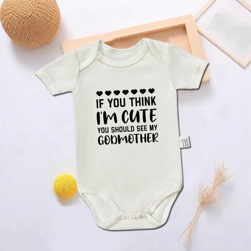 If You Think I'm Cute You Should See My Godmother Bodysuit, Mommy and Newborn Clothes Cotton Romper 0-24 Month in Saudi Arabia