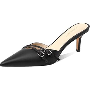 Women's White Pointed Toe Heels Dressy Heels Kitten Heels for Women Vintage Heeled Sandals Mules Sexy Pointy Studded Heels Trendy Slip On Stiletto Heels Pumps