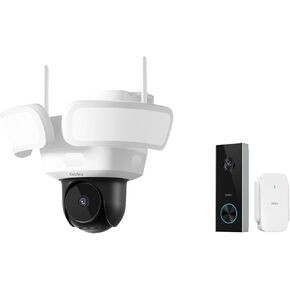 AOSU Floodlightcam Pro Wired + 2K Doorbell Camera - No Monthly Fee