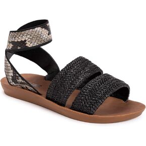 MUK LUKS Women's About Me Sandal-Black Flat