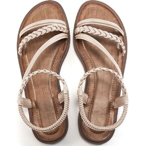 Alicegana Womens Sandals Dressy Summer - Comfortable Gladiator Sandals for Women 2025 Beach Walking Wedding Flat Shoes