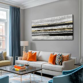 Tree Wall Decorations Gold and Silver Poster Print Plant Hanging Art 24"x48" Artwork for Bedroom Office Pictures Wall Decor