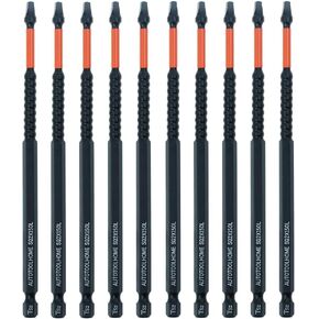 AUTOTOOLHOME 10 Pack #1 Square Driver Bit 2 inch Long Square Impact Drill Bit for Pocket Hole Jig System SQ1 Bits