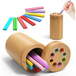 Montessori Toys for 3 Year Old, Wooden Learning Color Sorting Toys for Toddlers 3, Educational Fine Motor Skills Developmental Sensory Toys Matching Games, 36 Month Old Baby Boys Girls Gifts
