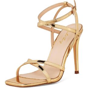 Elisabet Tang Women's Open Toe Heeled Sandals Square Toe Shoes Stiletto Heels Stiletto Heels Dress Shoes For Women Strappy Sandals