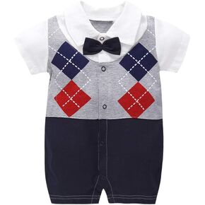 GORBAST Newborn Baby Boys' Gentleman Romper Clothes Suit Short Sleeve Jumpsuit