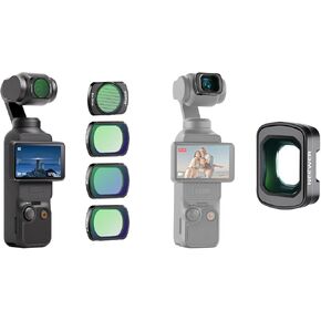 NEEWER Magnetic Effect Filter Set and 0.75X Wide Angle Lens Compatible with DJI Osmo Pocket 3 Creator Combo