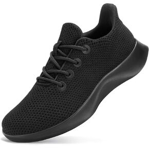 Tennis Walking Shoes Women Slip on Sneakers with Arch Support Orthopedic All Black Size 7.5