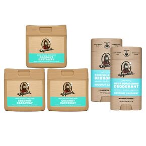 Dr. Squatch NEW Natural Body Wash and Deodorant for Men Gift Set - Wood Barrel Bourbon - Non-Exfoliating Body Wash (8 oz, 3 Pack) + Odor-Squatching, Aluminum Free Deodorant (2.65 oz, 2 Pack)