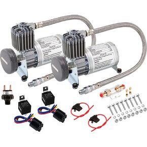 Vixen Horns Heavy Duty Onboard Air Compressor 150 PSI. Universal Replacement for Truck/Car Train Horn/Suspension/Ride/Bag kit/System. Fits All 12v Vehicles Like Semi/Pickup Trucks VXC8701B in Kuwait
