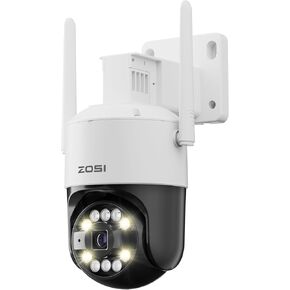 ZOSI 4K 8MP Outdoor Plug-in WiFi 6 Security Dome Camera for Home,Pan-Tilt 360° View Surveillance,Smart Human/Vehicle/Pet Detection,Color Night Vision,2 Way Audio,Spotlight Siren,Cloud/SD Storage