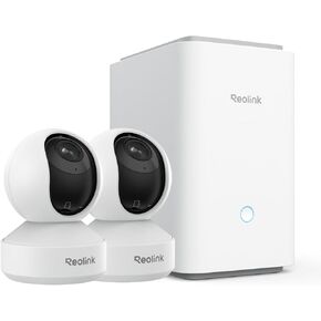 REOLINK E1 Zoom Indoor Security Camera with Home Hub Pro Bundle, 2.4/5GHz Dual Band WiFi Camera, 5MP Plug-in Pet Camera, 360 Degree Baby/Dog Monitor with 3X Optical Zoom, Auto Tracking