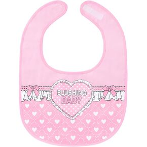 Littleforbig Cotton Waterproof Babydoll Printed Adult Bib with Adjustable Hook-and-Loop Fastener Closure - Blushing Baby Adult Bib