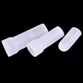 4 PCS Silicone Protective Sleeves Gel Caps - Replacement Silicone Protector Gel Cap for Extender Traction Devices and CPAP Devices, Cuttable Silicone Replacement Parts (White)