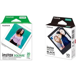 Fujifilm Instax Square Twin Pack Film (20 Exposures) and Instax Square Black Film (10 Exposures)