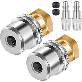 Air Chuck 2 Pack, Heavy Duty Closed Flow Lock On Tire Chuck with 1/4'' NPT for Quick Connect Inflator Gauge Compressor Accessories