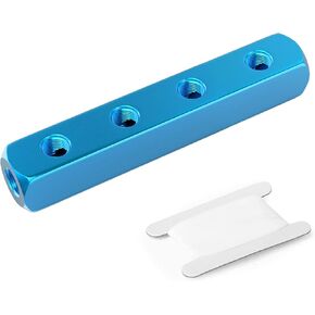 TAILONZ Pneumatic 1/4" Blue 9 Way 12 Port Aluminum Shunt Block Air Distribution Manifold