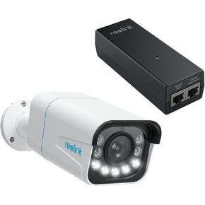 Reolink Poe IP Camera Camera RLC-811A مع حزمة POE ، كابل واحد يوفر كل من الطاقة والبيانات ، و 123 درجة FOV ، والتكبير البصري 5x للاستخدام في الهواء الطلق ، ونظام كاميرا POE أمان 8 ميجابكسل HD