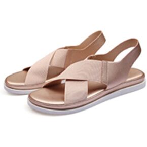 Women's Sandals Comfortable Walking Flat Ankle Strap Sandals Flexible and Elastic Sandals
