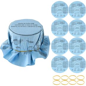 Wet Dry Vac Filter VF2002 90107 Reusable Wet Dry Vac Disc Filters Compatible with Most Shop-Vac Wet/Dry Vacuum Cleaners 5 Gallon and Above, 8 Pack Paper Disc Filter & 8 Pieces Retaining Bands
