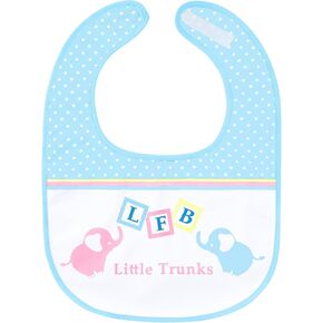 Littleforbig Cotton Waterproof Babydoll Printed Adult Bib with Adjustable Hook-and-Loop Fastener Closure - Little Trunks Adult Bib