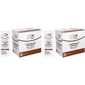 Dynarex Vitamins A & D Ointment, Vitamin A and Vitamin D Helps Prevent & Treat Skin Irritation, Diaper Rash, White, 1 Box of 144-5g Packets (Pack of 2)