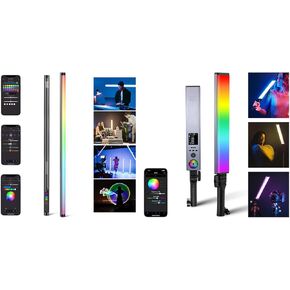 NEEWER TL120C RGB Tube Light, 42W Full Color RGBWW Photography LED Video Light Wand Stick with BH30S RGB Light Wand with 2.4G/APP Control, Upgraded 360° Touchable RGBWW Mixer Photography Handheld