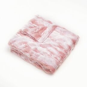 Cuddle Cookie Baby Faux Fur Marbleized Blanket, 27 x 33 inches, in Gift Box (Pink)