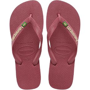 Havaianas Women's Brazil Logo Flip flops - Spring and Summer Sandals for Women - AMARANTH, 9/10W