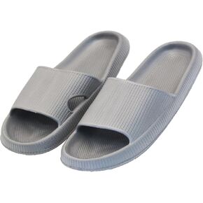 Shower Slippers for Women and Men, Bathroom Shoes House Slip-on Slides, Home Beach Wear Pool Sandals, Non-Slip Ultra Lightweight Soft Sole Indoor Open Toe Garden Footwear