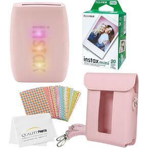 FUJIFILM Instax Mini Link 3 Smartphone Printer with, 20 Fujifilm Mini Films, Printer Case, Decorative Stickers and a Quality Photo Micro Cloth (Rose Pink)