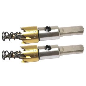 NACX 15mm HSS Drill Bit Hole Saw, Cobalt-containing Hole Cutter Opener for Metal Plate, Stainless Steel, Iron, Wood, Plastic, 2PCS