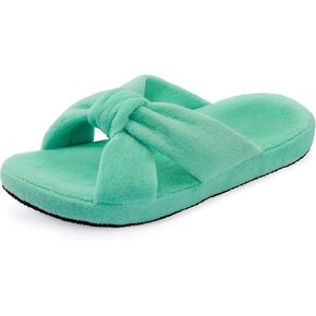 LazyStep Women's Crossband House Slippers, Open Toe House Shoes, Slip on Slides Indoor Outdoor