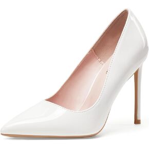 Women High Heels 4 inch Stiletto Pumps Sexy Pointed Toe Patent Leather Slip On High Heel Dress Evening Party Pump Shoes