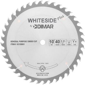 Whiteside Crosscut Saw Blade 10" 40 Teeth HI-ATB Grind 5/8" Bore 90120061